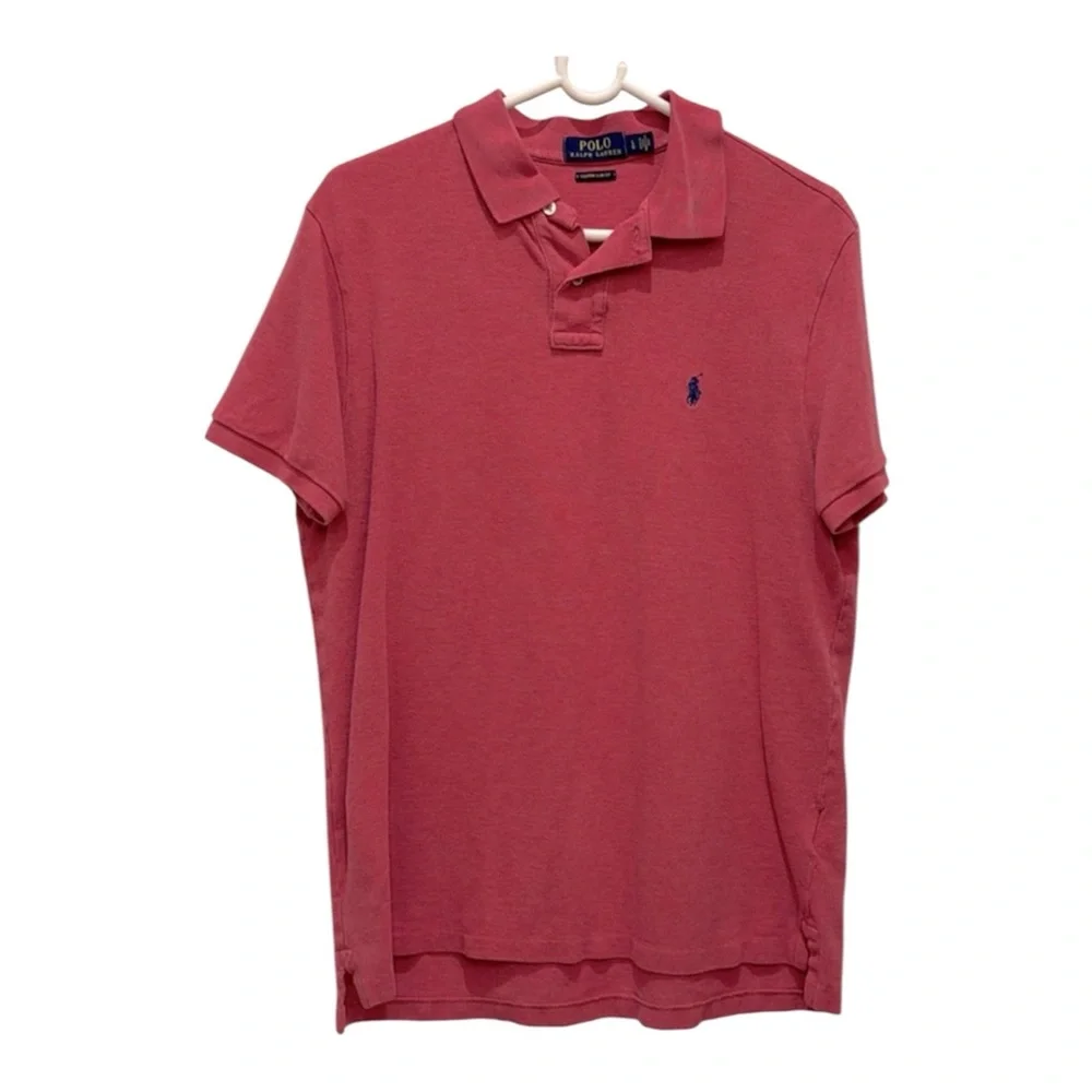 Polo Ralph Lauren Custom Slim Fit salmon colored polo.  Men’s large.